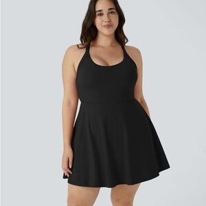 NWT Black Halara Cut Out Pocket 2-in-1 Exercise Plus Size Dress-Easy Peezy 1x